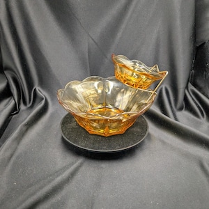 Vintage Anchor Hocking Swedish Modern Chip and Dip Set MCM Mid Century Modern