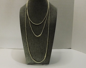 Vintage Long Faux Seed Pearl Necklace