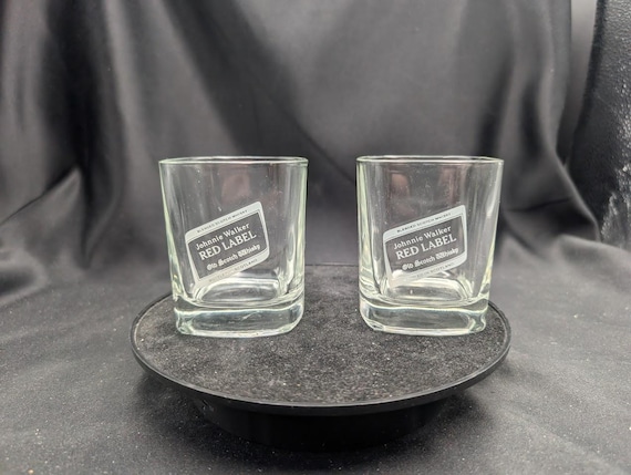 Vintage Johnnie Walker Red Whisky Rocks Glass Pair - Etsy