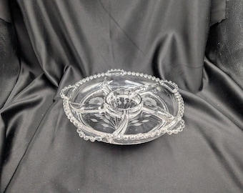 Imperial Glass Candlewick 6 Part Divided Dish / Relish Plate