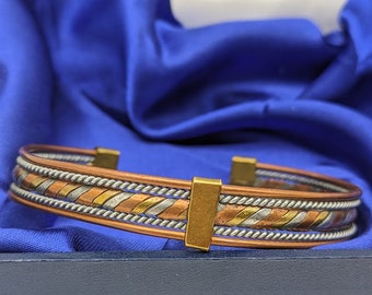 Copper and Brass Metal Twist Bracelet