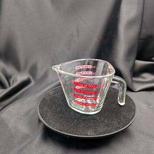 Vintage Heart Shaped Measuring Cup 1 Cup Red Lettering