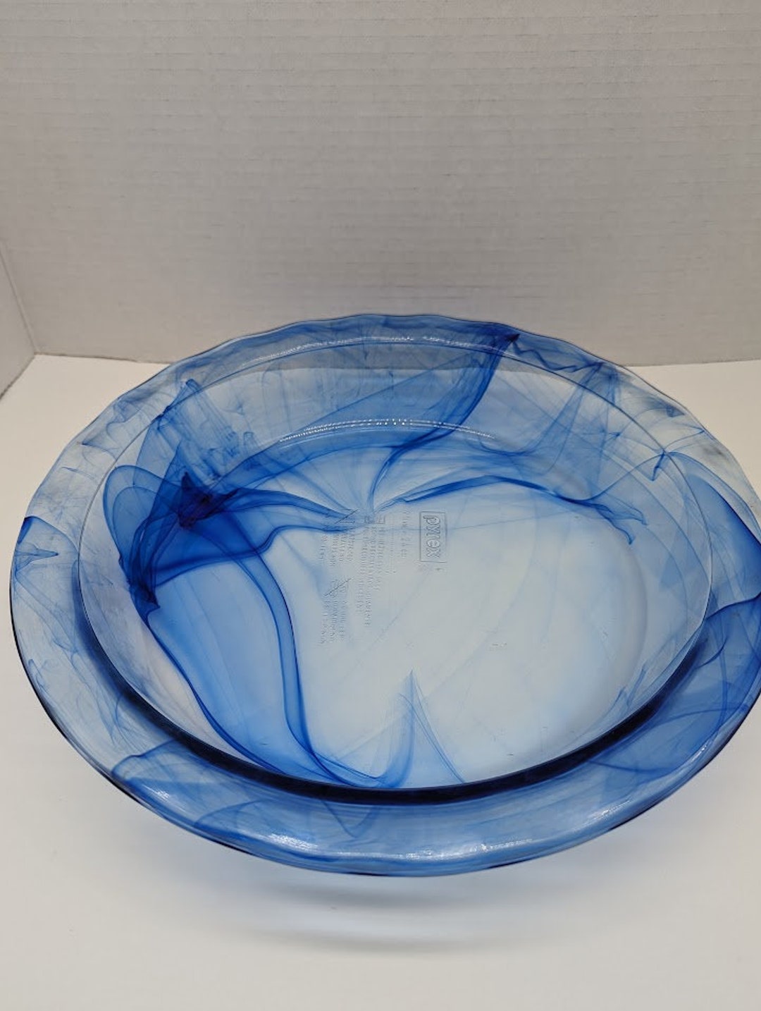 Pyrex 9.5 Inch Blue Pie Plate Watercolor Collection Blue Lagoon - Etsy