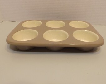 Natural Elements 6 Muffin/Cupcake Ceramic Baking Pan