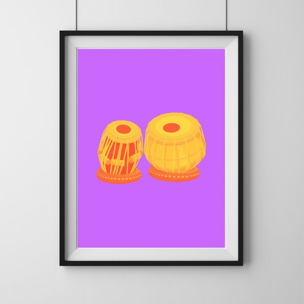 Pop Art Tabla Print - Instrument Print - Printable Digital Download