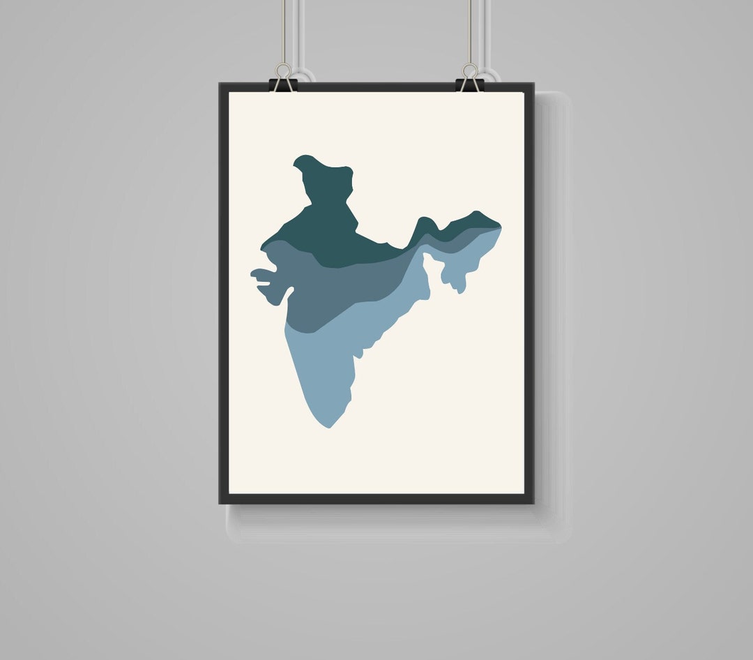 Map of India, India Map, Outline, Digital Download Printable, Japandi ...