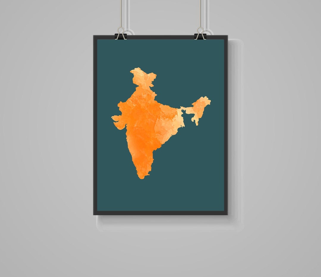 Map of India, India Map, Outline, Digital Download Printable, Japandi ...