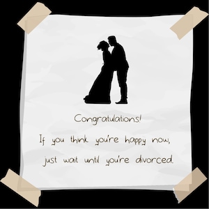 Lustige Hochzeitskarte, Glückwunschkarte, Instagram Post, Scheidungskarte, Heiratskarte, Verlobungskarte, Reife Erwachsene Humor