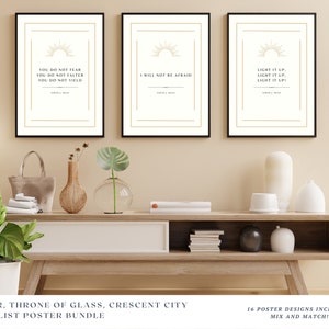 SJM  Book Posters Gold/Cream - Sarah J Maas
