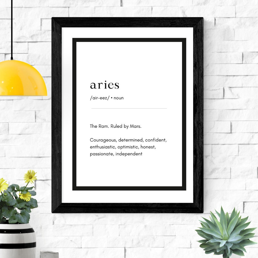 Zodiac Dictionary Poster Print Etsy