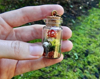 Mushroom Terrarium Keychain