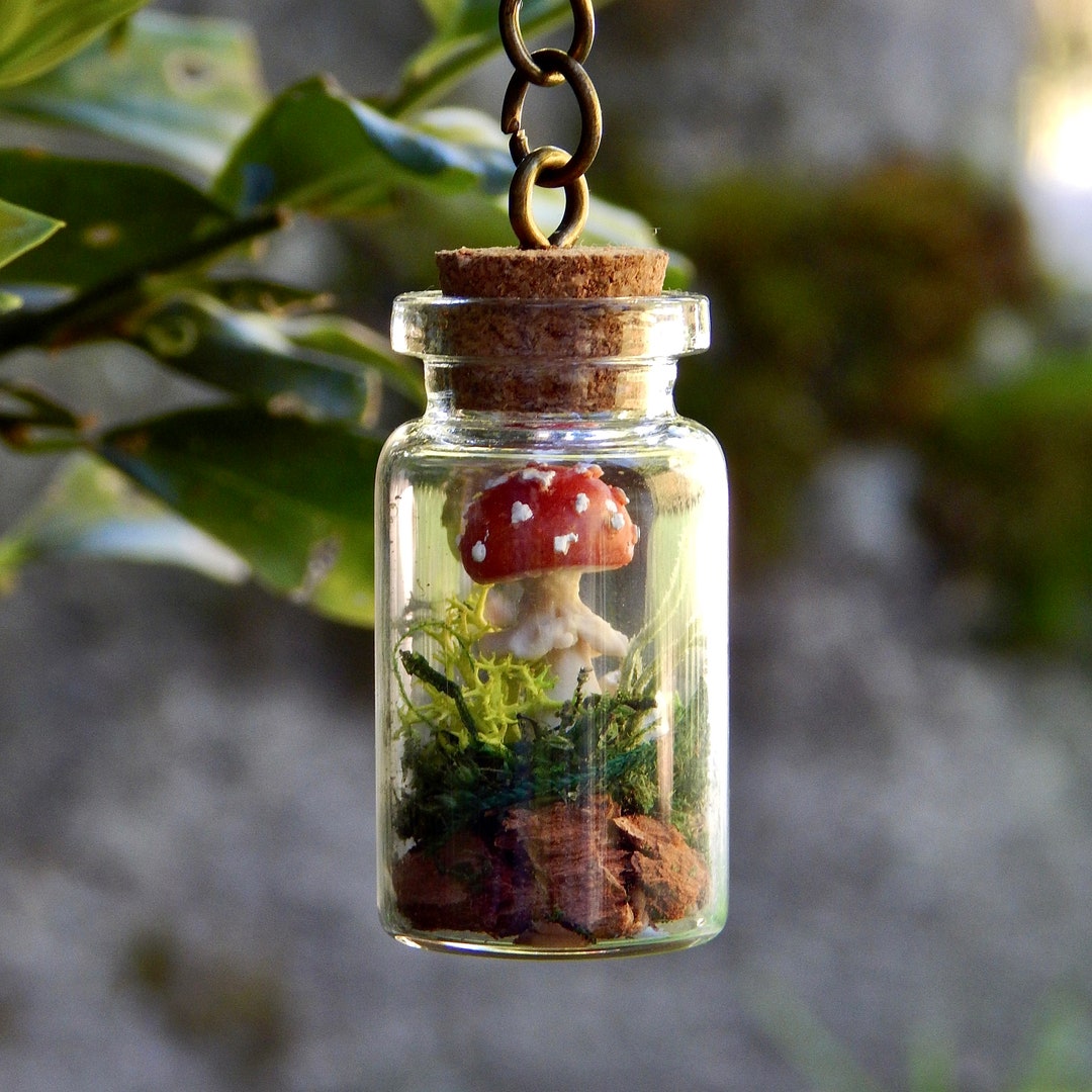 Mushroom Terrarium Keychain