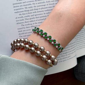 Eisgrün Jadeit Jade Silber Armband echte Guatemala Typ A Jadeit 925 Sterling Silber Einstellbare Länge Geschenk für Sie
