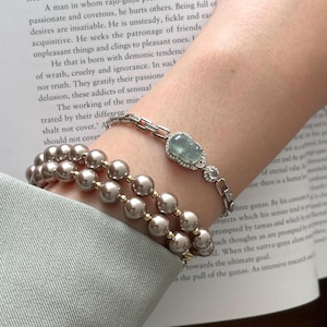 Icy Sky Blue Pixiu Jadeite Jade Silver Bracelet Genuine Guatemala Type A Jadeite 925 Sterling Silver Adjustable Length Gift for Her