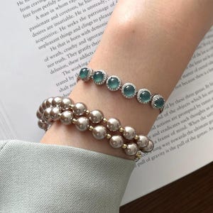 Eisblau Jadeit Jade Silber Armband echte Guatemala Typ A Jadeit 925 Sterling Silber Einstellbare Länge Geschenk für Sie