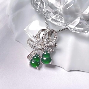 Zielony Hulu Jadeit Jade Wisiorek Srebro Sterling Naturalny Prawdziwy Gwatemala Typ A Jadeit Prezent dla Niej