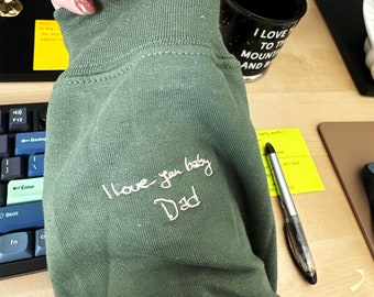 Handwriting Embroidered Sweatshirt, Personalized Sweatshirt Handwriting, Handwriting Hoodie, Personalized Dad Gift, Mothers Day Gift