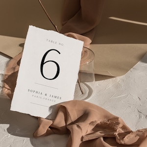 CLASSIC Minimalist Table Numbers, Wedding Table numbers Modern Printable Table Numbers Printable Instant Download table number template DIY image 1