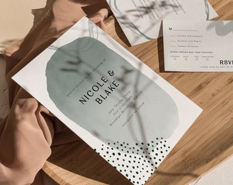 FRESCO Boho Wedding Invite, Modern Wedding Invitation,Invitation Template,Printable Invitation,Instant Download, invitation template,wedding