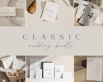 CLASSIC Minimalist Wedding Bundle,Wedding printables,Invitation Suite,wedding invitation,simple wedding,modern wedding,printable wedding,DIY
