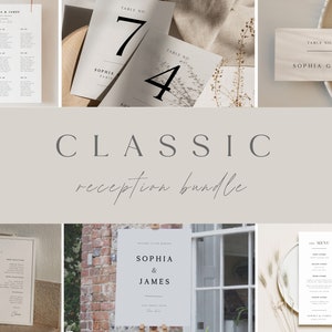 CLASSIC Minimalist Reception Bundle,Wedding printables,Invitation Suite,wedding invitation,simple wedding,modern wedding,printable wedding