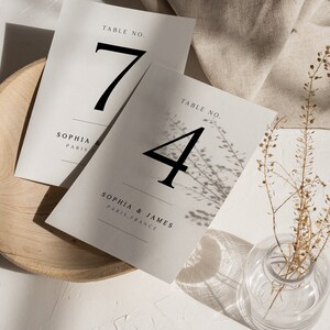 CLASSIC Minimalist Table Numbers, Wedding Table numbers Modern Printable Table Numbers Printable Instant Download table number template DIY image 2