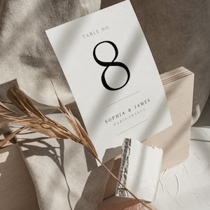 CLASSIC Minimalist Table Numbers, Wedding Table numbers Modern Printable Table Numbers Printable Instant Download table number template DIY image 7