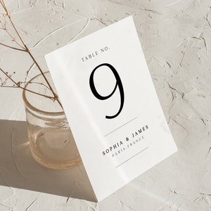 CLASSIC Minimalist Table Numbers, Wedding Table numbers Modern Printable Table Numbers Printable Instant Download table number template DIY image 5