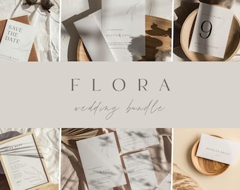 FLORA Wedding Bundle, wedding signs Wedding printable Invitation Suite wedding invitation simple wedding modern wedding printable wedding