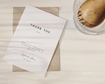 Minimalist Thank You Card, Wedding Stationery (Digital Download)