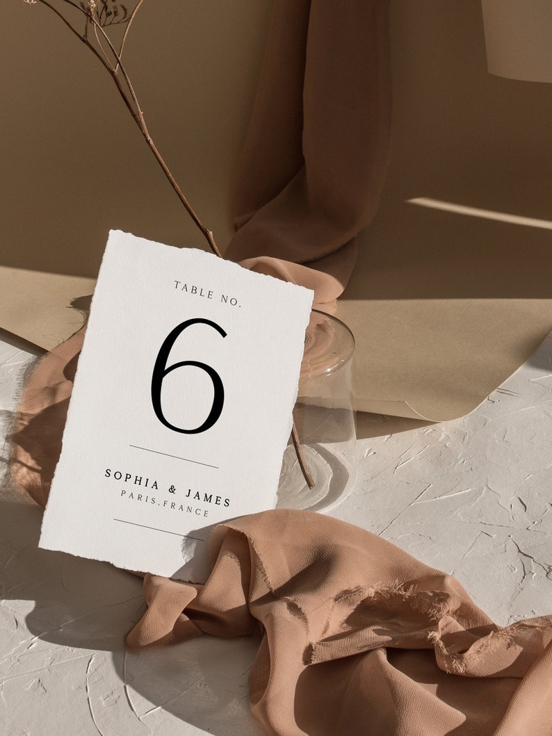CLASSIC Minimalist Table Numbers, Wedding Table numbers Modern Printable Table Numbers Printable Instant Download table number template DIY image 1