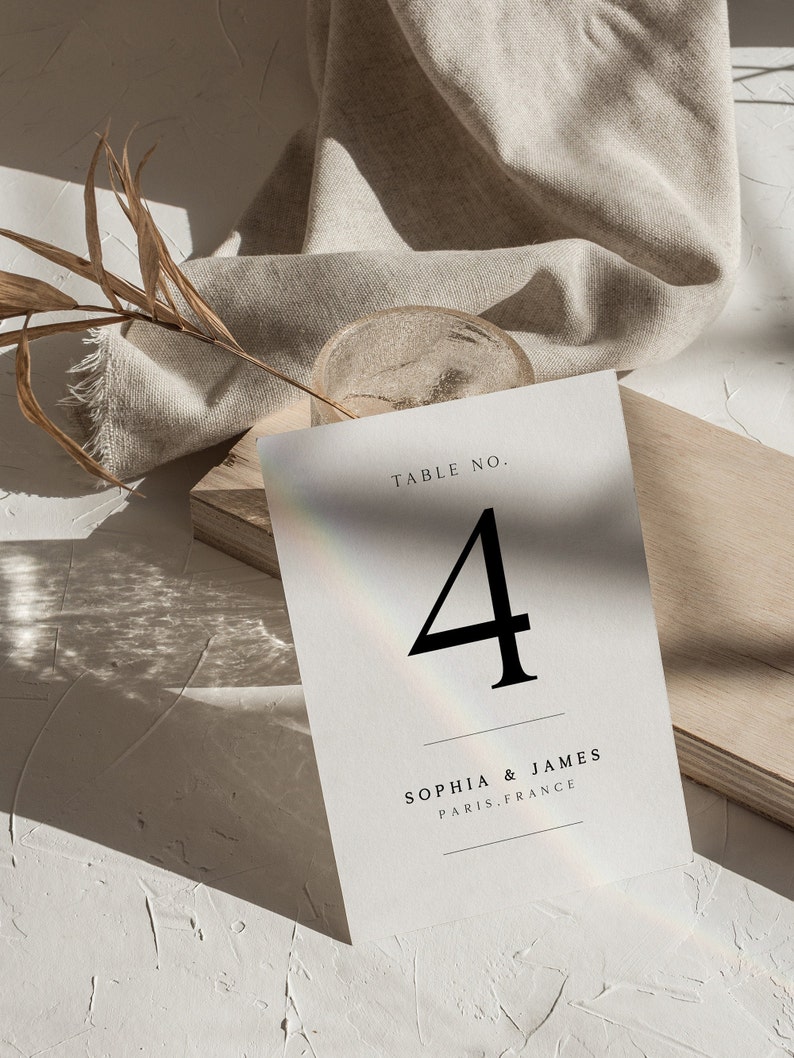 CLASSIC Minimalist Table Numbers, Wedding Table numbers Modern Printable Table Numbers Printable Instant Download table number template DIY image 8