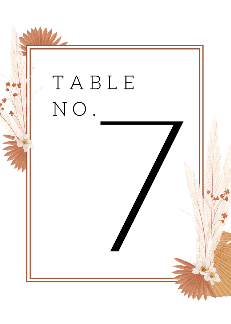 Números de mesa imprimibles boho minimalistas decoración de - Etsy México