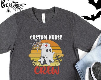 Customized Nurse Halloween Shirt, Personalized Halloween RN shirt, Registered Nurse Shirt, Personalized Nurse Tshirt,