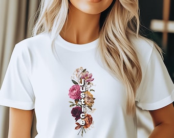 Justice for Justin Baldoni Floral T-Shirt, Team Justin Shirt, Pro Justin Baldoni Tee, Justin Baldoni Merch, Support Justin Baldoni Shirt