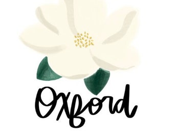 Oxford, Missisipi Akwarela Magnolia Wydruk