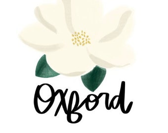 Oxford, Mississippi Watercolor Magnolia Print