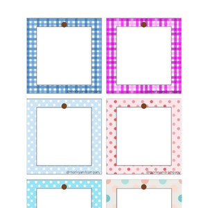 Pink and Blue Border Variety Gift Tags: Instant Download
