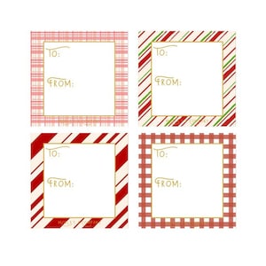 Christmas Border Variety 8 Gift Tags: Instant Download