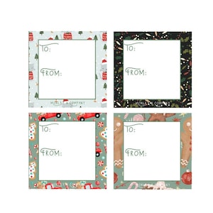 Christmas Border Variety 6 Gift Tags: Instant Download