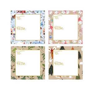 Christmas Border Variety 5 Gift Tags: Instant Download