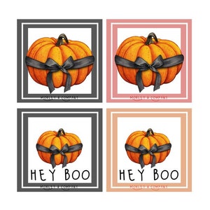 ハロウィン Hey Boo ギフト タグ: 即時ダウンロード