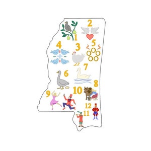Mississippi Christmas Print