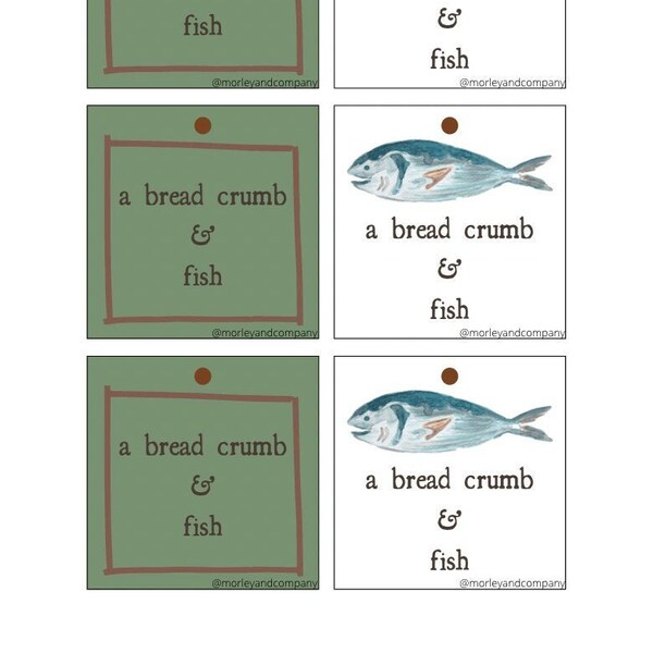 A Bread Crumb & Fish Gift Tags: Instant Download
