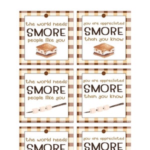 Smores Background Variety Gift Tags: Instant Download