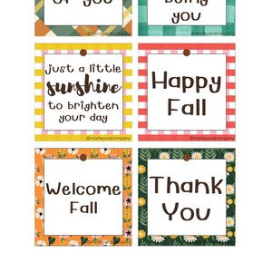 Fall Background Variety Gift Tags: Instant Download