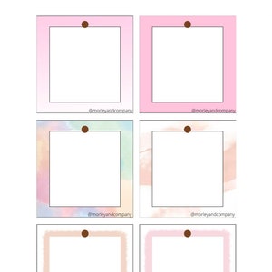 Pink Border Variety Gift Tags: Instant Download
