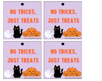 No Tricks, Just Treats Gift Tags: Instant Download