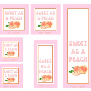 Süß wie ein Pfirsich Geschenk Tags: Instant Download