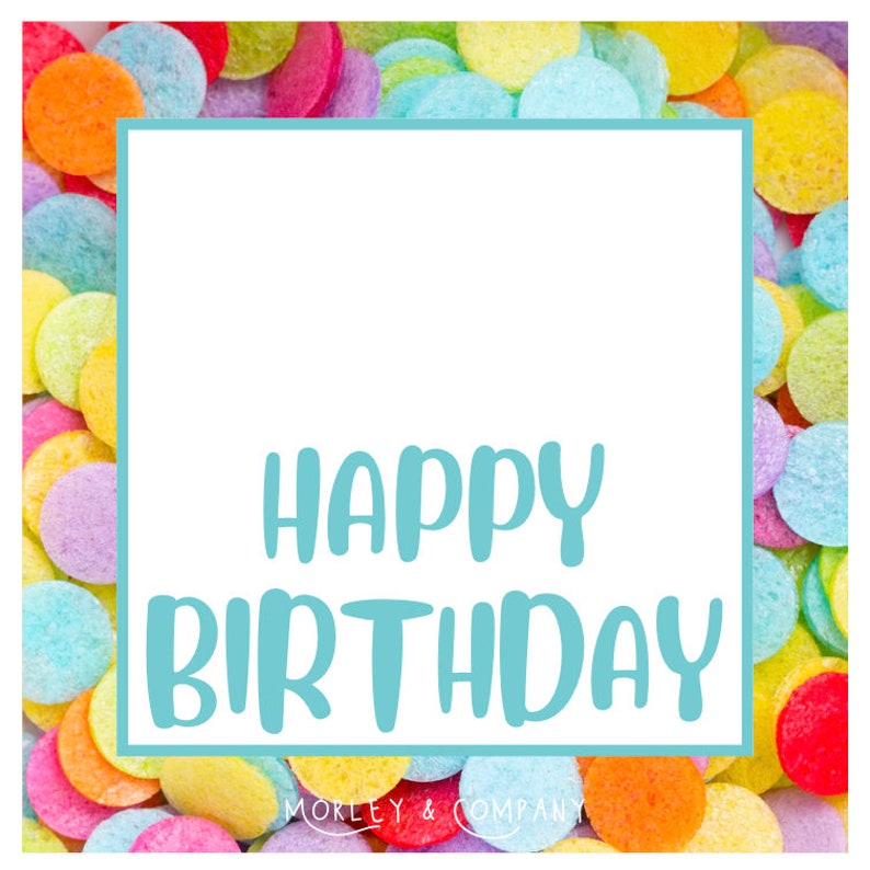 Happy Birthday Confetti Border Gift Tags Instant Download Etsy
